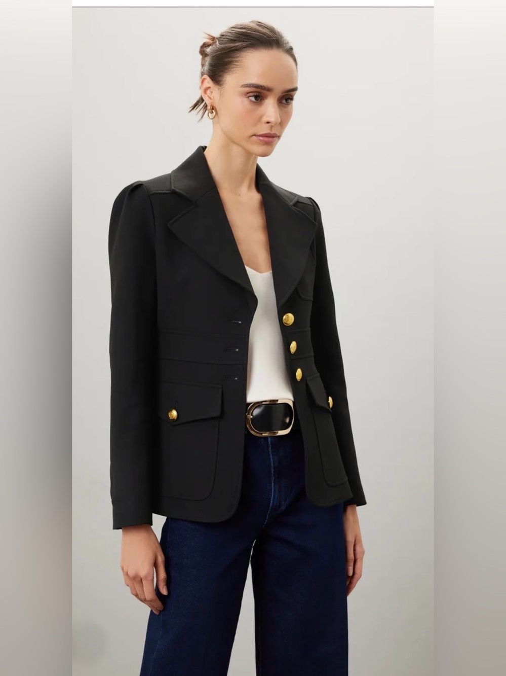 A.L.C Tailored Black Military-Style Women's Blazer Jacket Size 14 Very GUC